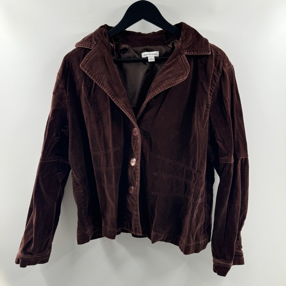Joan Rivers Jackets & Blazers - Joan Rivers Brown Textured Button-Up Top Size Large